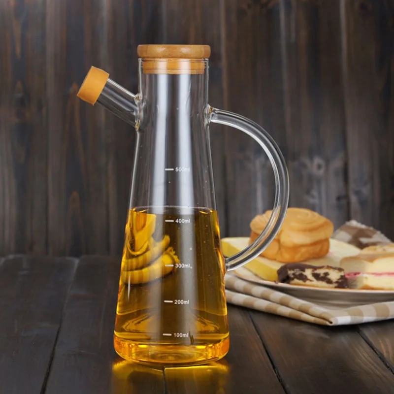 ELEG-500Ml, высокое боросиликатное стекло, оливковое масло, уксус, горшок, Диспенсер, бутылки, уксус, банка для хранения с ручкой и крышкой, масло Bot