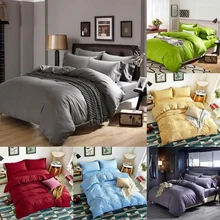 13 colores 3 tamaño comodidad ropa de cama sólida y edredón funda lisa de poliéster edredón moderno doble cama completa dormitorio Simple elegante