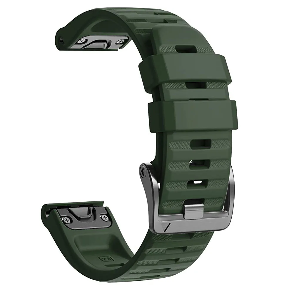 Premium Silicone Quickfit Watchband Strap with 26 22mm Screw Buckle