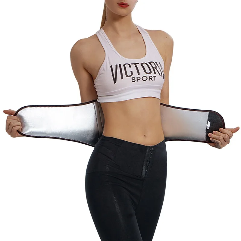 Women Silver Ion Weight Loss Sweating Shaperwear Waist Trainer Sports Body Shaper Strap Slimming Fitness Belt Drop
