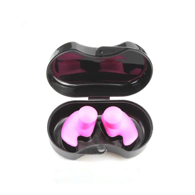 1 пара водонепроницаемых профессиональных силиконовых ушные затычки для плавания, мягкие противошумные ушные затычки для взрослых и детей - Цвет: Pink