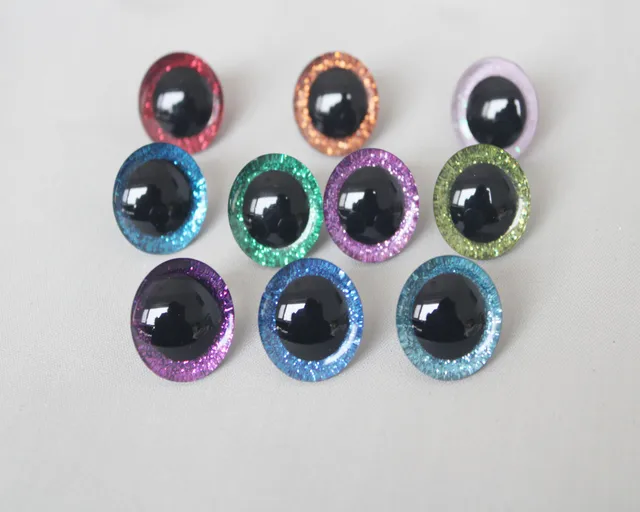 20pcs/LOT --9MM-35MM   safety 3D GLITTER  toy eyes & hard washer--color& size option 2