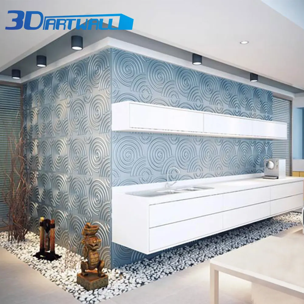 Paintable 3D текстура стеновые панели Белый вихревой декоративные наклейки на стену упаковка из 12 плиток 32 кв футов(ПВХ