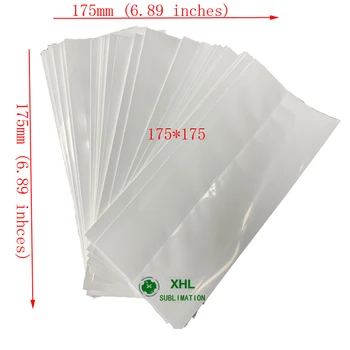 

XHL-SUB175175 100pcs White Customized Sublimation Heat Sleeve Film Shrink Wrap Film for Full Image by Heat Transfer Printing
