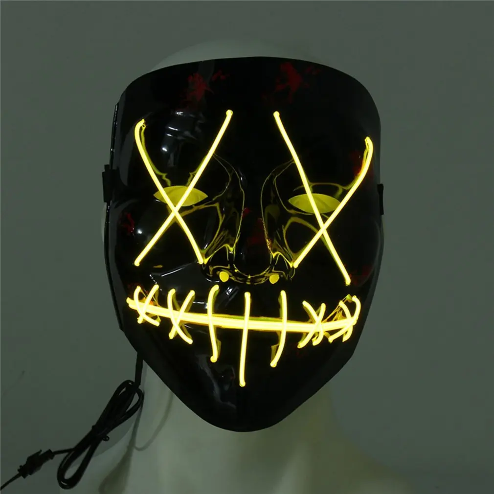Funny LED Light Up Flash Mask Halloween Party Night Club Festival Men Women Costume Cosplay LED Novelties Mask DJ Mask