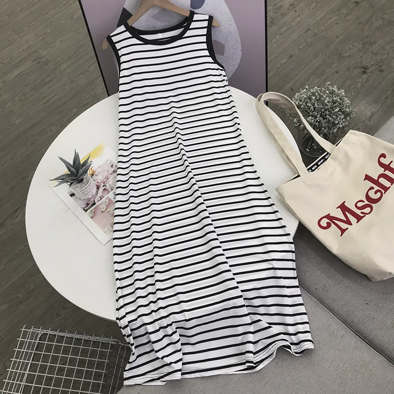 

Special Offer Women's Dress Processing Autumn Versatile Single Color Stripes Suspender Strap Dress Korean-style Slimming Hong Ko