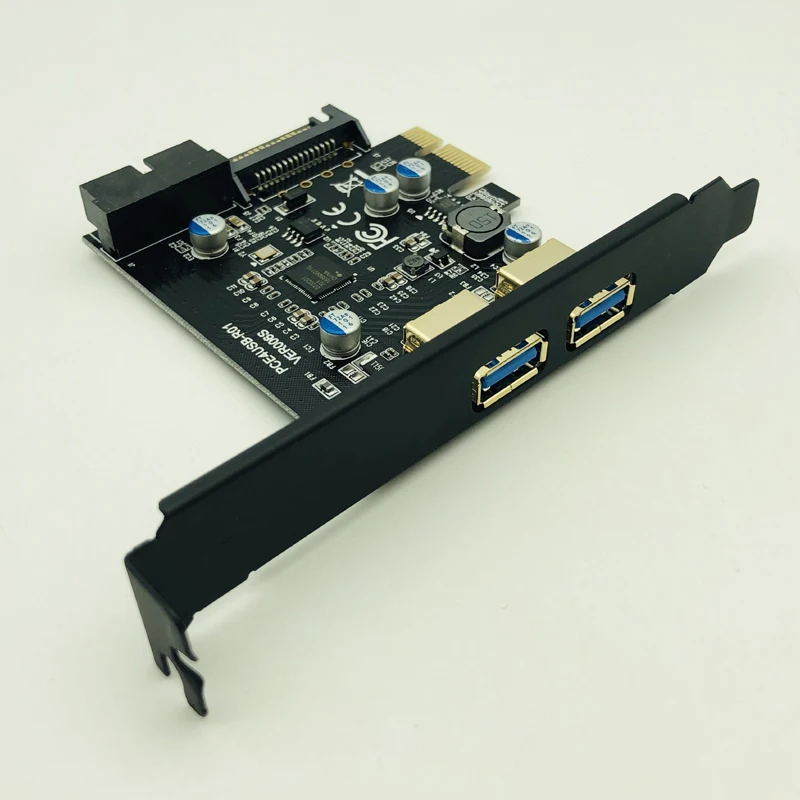 Супер Скорость USB 3,0 PCI-E 2 Порты и разъёмы PCI Express карты расширения 19-Pin Мощность разъем для настольных ПК PCI Express USB 3,0 карты, Новинка