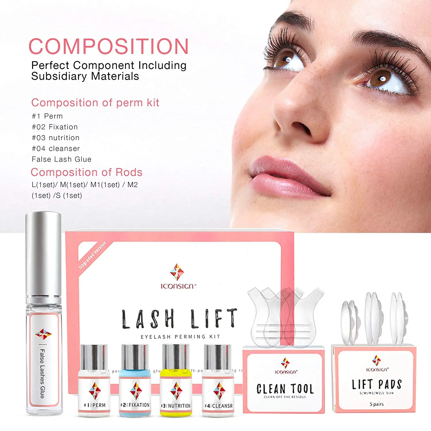 

Eyelash Perming Curling Nutritious Growth Mini Eyelash Perming Kit lashes lifting Cilia Lift Extension Perm Set with Rod Glue