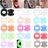 1 paire Silicone souple mince Double évasé bouchons d'oreille Tunnel de chair jauge d'oreille extenseur civière boucles d'oreilles Piercing d'oreille ► Photo 2/6