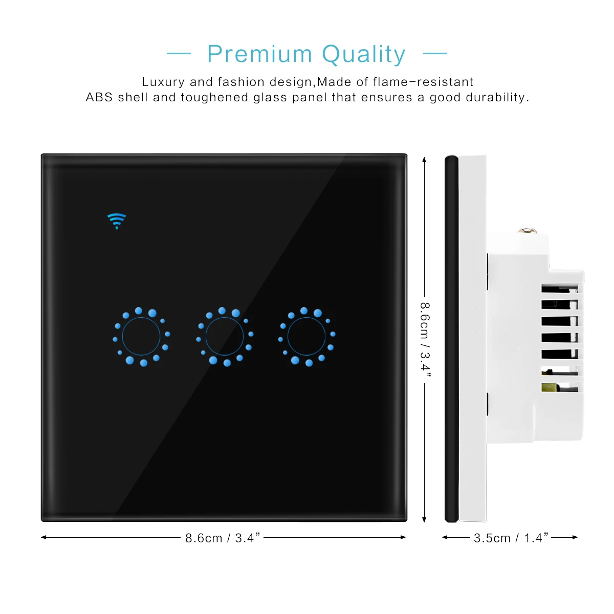 

1 pc 2 Gang Touch Wi-Fi Switch (EU Standard) Smart WiFi/ APP / Touch Control Wall Light Switch Wall Touch Switch Smart Home