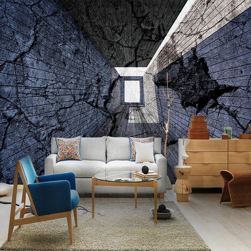 Custom Mural De Parede Creative 3D Expansion Space Modern Art Wall Painting Living Room Bedroom Background Decoration Wallpaper |