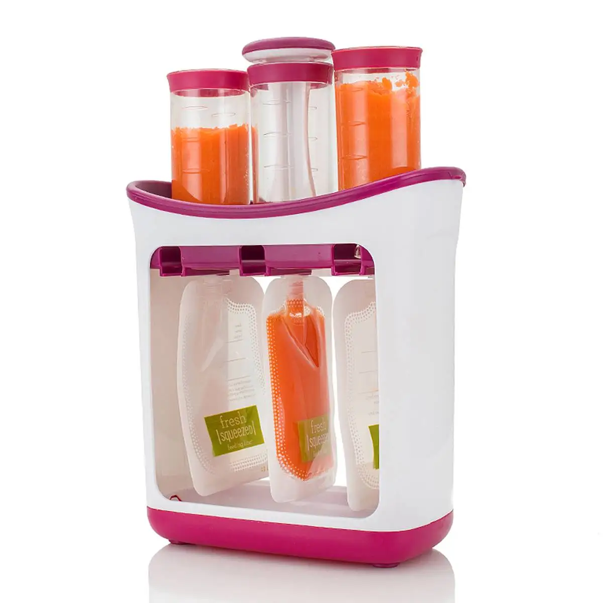 

Infant Baby Elderly Feeding Food Squeeze Station Toddler Fruit Maker Dispenser Homemade 21x22x9cm ABS plastic + Food-grade PP