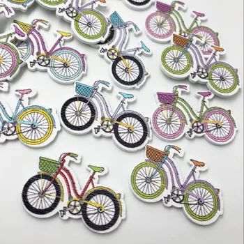 

100pcs 2 Holes Wooden Buttons Bicycle Car Pattern Decorative Buttons Sewing Scrapbooking Craft Buttons For Craft WB433
