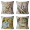 Cute Cartoon Rabbit Cushion Cover Decor Fairy Tale Animal Pillowcase for Sofa Home Children Room Polyester Pillow Case 45X45CM 5