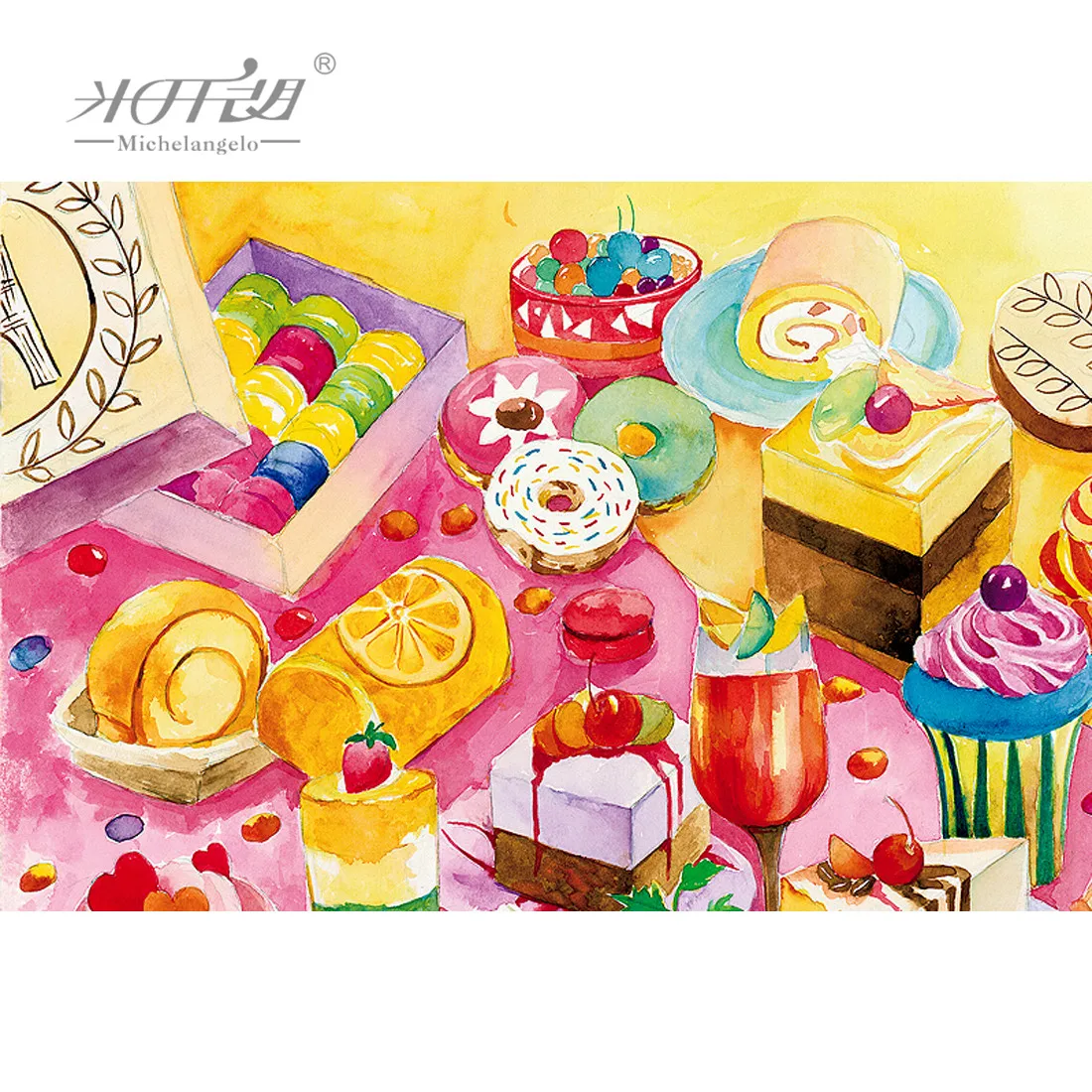 Michelangelo Wooden Jigsaw Puzzles 500 1000 1500 2000 Pieces My Little Cake Sweet Dessert Cartoon Educational Toy Painting Decor 3