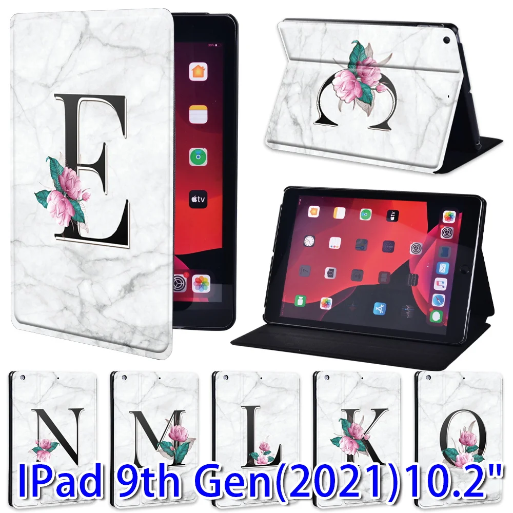 Per Ipad 10.2 Pollici Custodia 2021 Ipad 9 ° Generazione Custodia Funda Ipad 9 Pu Custodia In Pelle Custodia Folio Nome Iniziale Serie Modello