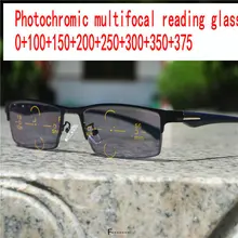 Квадратные оправы Обесцвечивающие Солнцезащитные очки Мужские полуоправы сплав солнцезащитные фотохромные прогрессивные многофокусные очки для чтения FML