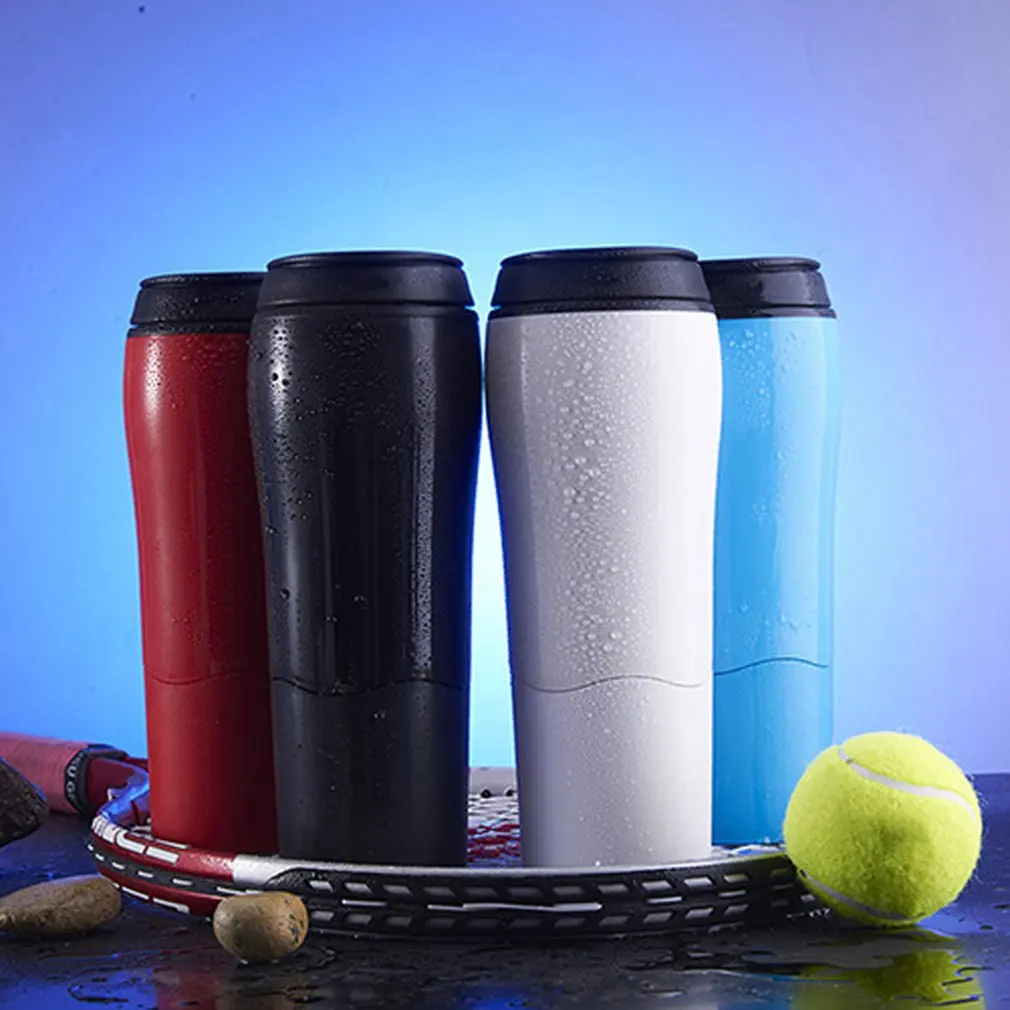 

470ml Anti-scalding Mug Water Bottle Tumbler Strong Grips Mug Magic Sucker Creative Push Not Inverted Easily Take Out Sport Cup