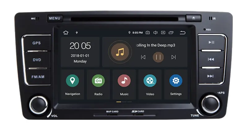 Flash Deal 7 Inch Android 9.0 Octa Core Car DVD Player For SKODA/Octavia 2009-2013 Canbus WIFI GPS Navigation BT Radio USB FM Carplay 9