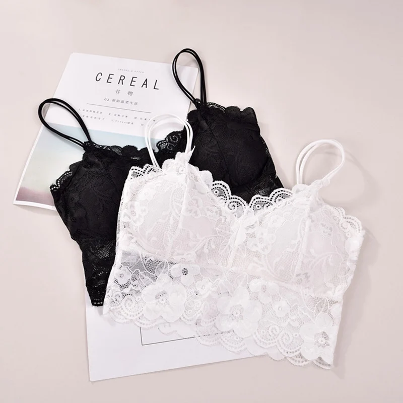 Lace Camisoles for Women Sexy Crop Tops Bodycon Tank Streetwear Halter Top Padded Seamless Lingerie Underwear | Женская одежда