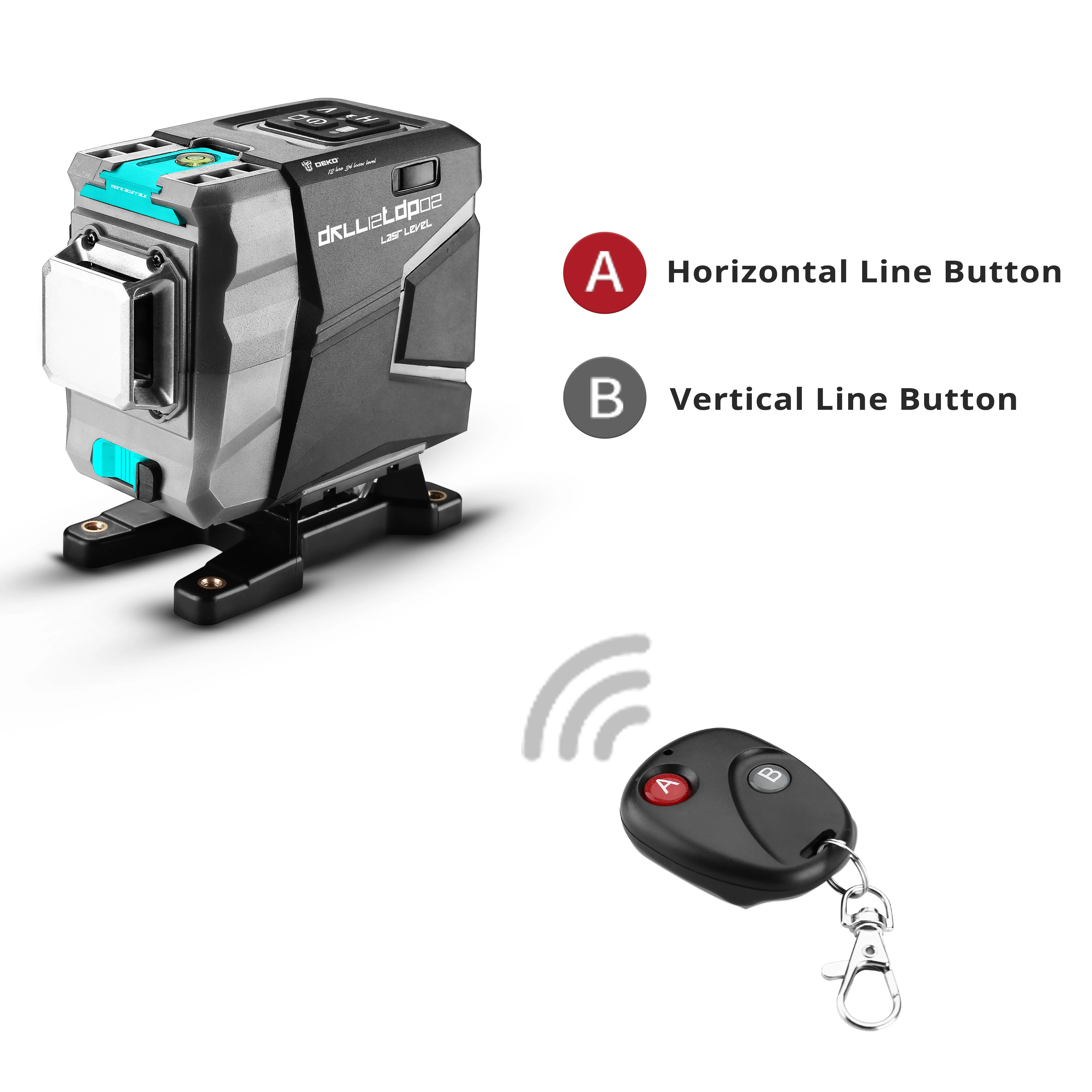 DEKO 12 Lines 3D Green Laser Level Horizontal&Vertical Cross Lines 520nm,Auto Self-Leveling, High-Precision (DKLL12tdP02 Series)