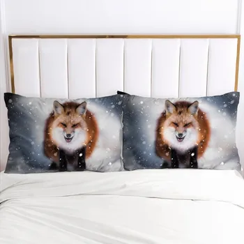 

3D Printed Pillowcases Pillow Case Soft Home Chair Decorative Pillow Covers Cover Animal Fox 45*45cm 51*91cm 50*75 Size