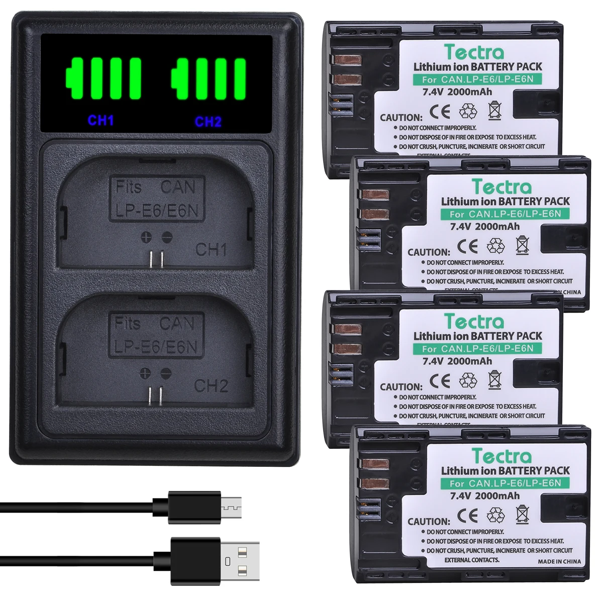 

2000mAh LP E6 LPE6 LP-E6 E6N Li-ion Batteries + LED Dual Charger For Canon EOS 5DS R 5D Mark II 5D Mark III 6D 7D 70D 80D Camera
