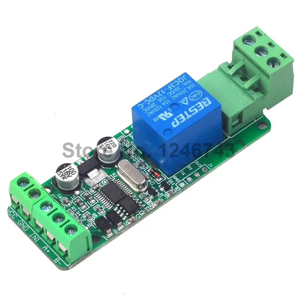 1 канальный релейный модуль Modbus Rtu 12 В коммутатор с входом/выходом RS485 / TTL для