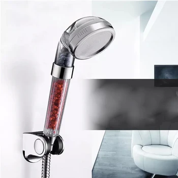 

Bath High Quality Shower Head High Pressure Boosting Water Saving Filter Balls Beads Utility Head With Negative Ion Activated DS