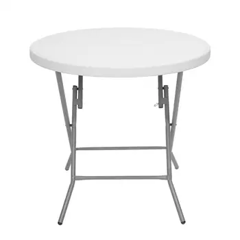 

32" Round Folding Table Outdoor Folding Utility Table White