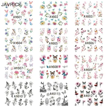 

12 Pcs/set DIY Jewelry Crystal Epoxy Filling Material Water-based Flower Butterfly Pregnant Woman Nail Applique Sticker