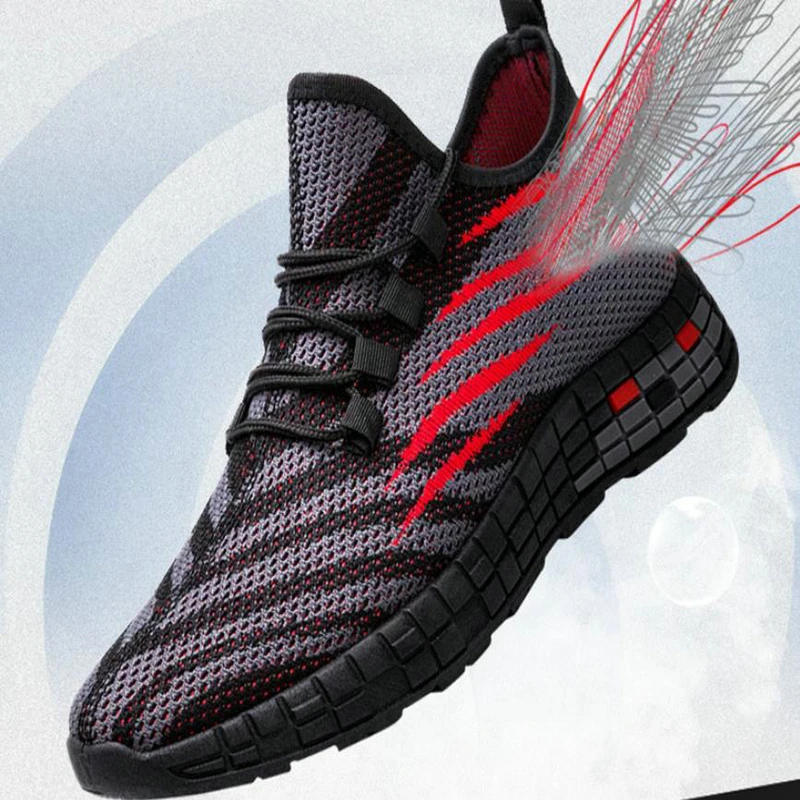 

Shoes Men Running Shoes For Men Sport Shoes Black Shock Absorbing Casual Shoes Air Cushion Sneakers Flying Woven Shoes Trainers