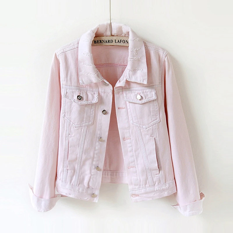 ladies pink denim jackets