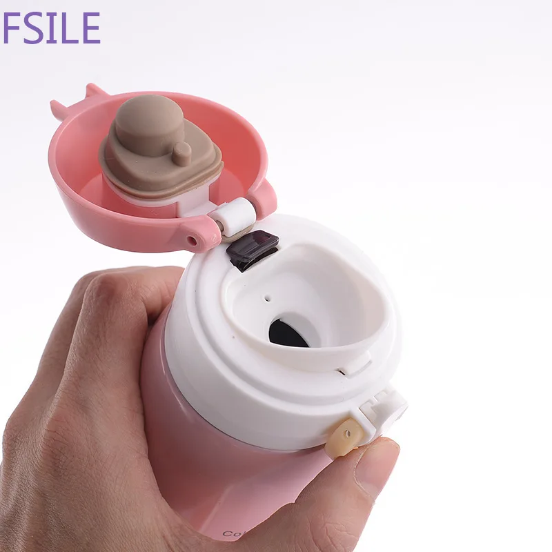Fsile 350 мл мультфильм 304 нержавеющая сталь отскок Крышка вакуумный термос креативный маленький свежий кактус портативная бутылка для воды