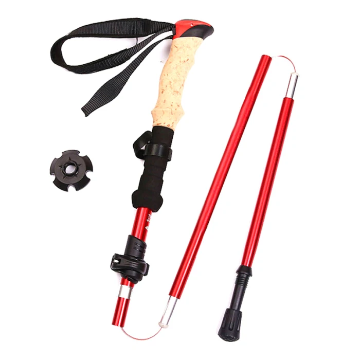 Varas de Caminhada de Alta Alça ao ar Resistência Seção Telescópica Dobrável Curto Trekking Pole Eva Livre Fk88 5 3 High Quality Esporte e Lazer