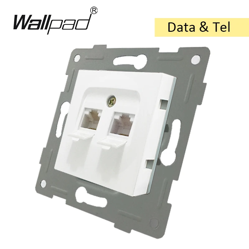 DIY ЕС функциональный ключ для модуля белый кнопочный переключатель и розетка с когтями монтажный Wallpad L6 серии - Цвет: Data and Tel
