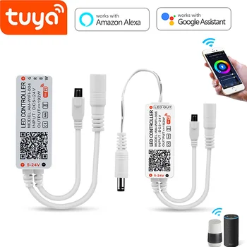 

DC 5V 12V 24V Smart Life Tuya APP wifi Dimmer Controller Bluetooth Wireless Led Dimmer for RGB/RGBW/RGB+CCT LED Strip Lighting
