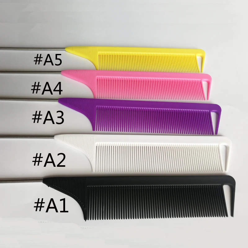 Professional Pointed Tail Hair Styling Comb Antistatic Hair Dye Brush Barber Steel Needle Pin Rat Tip Combs Barber Accessories 3