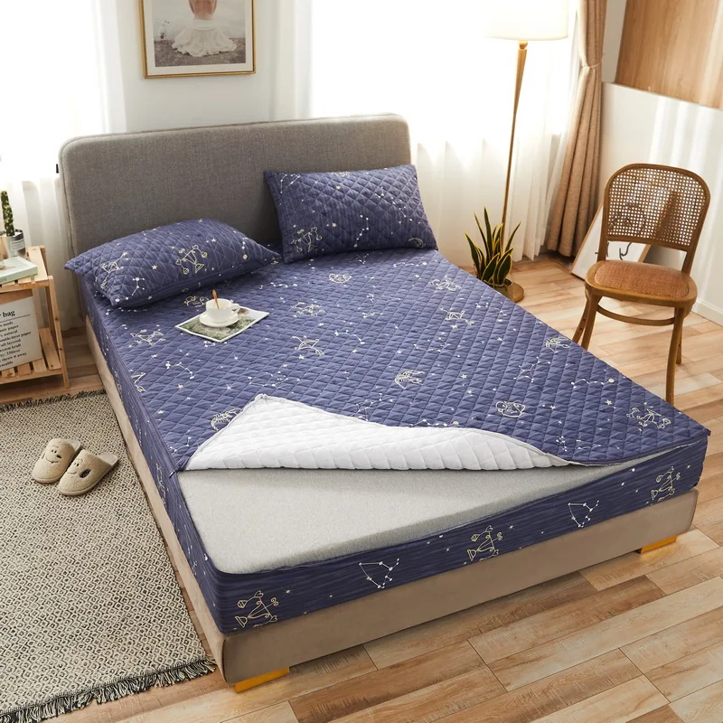 Version A /B Six Sides All Inclusive Quilted Mattress Cover Embossed King Protector Anti Dust Mite | Дом и сад