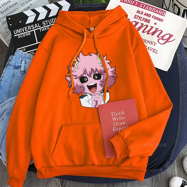 Harajuku Kawaii Mina Ashido My Hero Academia Anime Hoodies Fashion  Streetwear Unisex Pink Graphics Unisex Oversized Sweatshirts - AliExpress