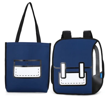 

A small fresh canvas backpack with contrasting colors