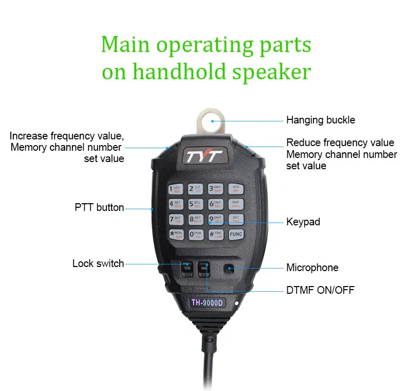 2020 Latest Version TYT TH-9000D Mobile Radio 200CH VHF 60W UHF 45W Super Power High / Mid / Low selectable power Walkie Talkie