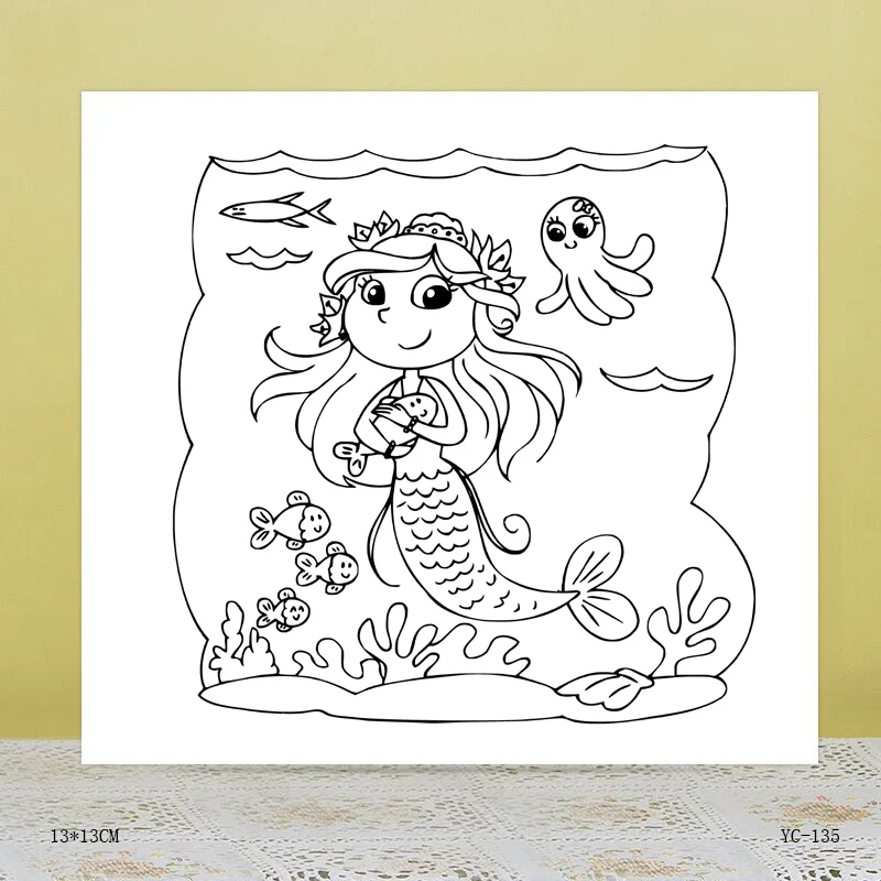 

ZhuoAng Cute mermaid Transparent seal / sealed DIY scrapbook / album decoration card / seamless seal