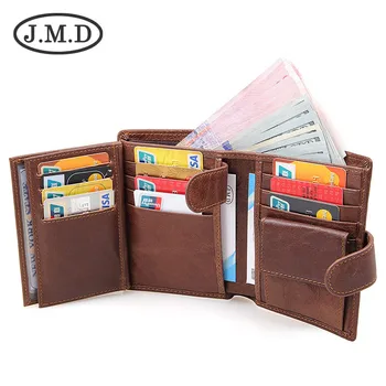 

Head Layer Cowhide Wallet men Doka Genuine Leather Men's Wallet Wallet Rfid Defence Scanning Shield Wallet purse overwatch