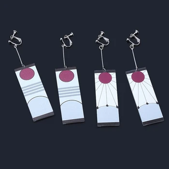 

1 Pair Japanese Anime Demon Slayer Cosplay Prop Kimetsu No Yaiba Tanjirou Kamado Earrings Cosplay Accessores