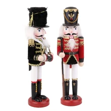 2 шт солдат Щелкунчик Коллекционная Деревянная Рождественская фигурка щелкунчика, праздничный декор, дерево, 12 дюймов высотой
