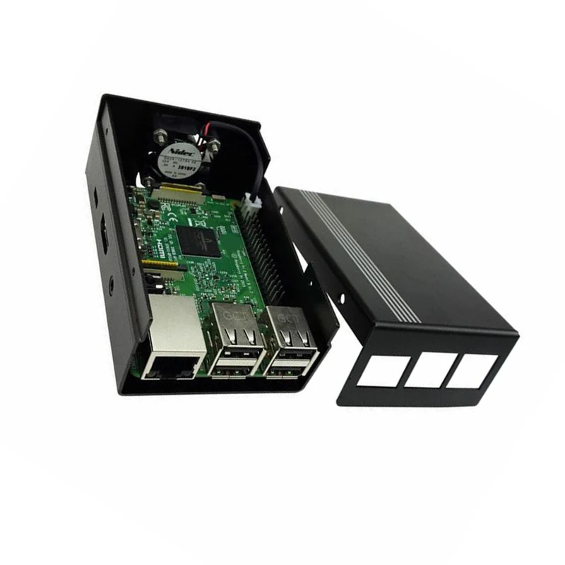 Прочный металлический корпус+ вентилятор охлаждения+ отвертка для Raspberry Pi 3/2 защитный чехол металлический Замена с охлаждающим вентилятором