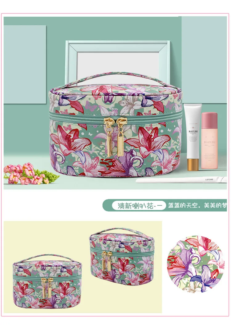 Japanese Style Origional Cosmetic Bag Multi-functional Waterproof Large Capacity Portable Cosmetic Case Wash Bag Cosmetics Stora