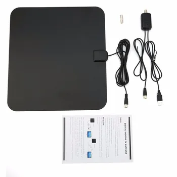 

Digital Indoor TV Aerial 80miles Reception Range HD Television Large Board Square Antenna with HDTV031 Amplifier Booster