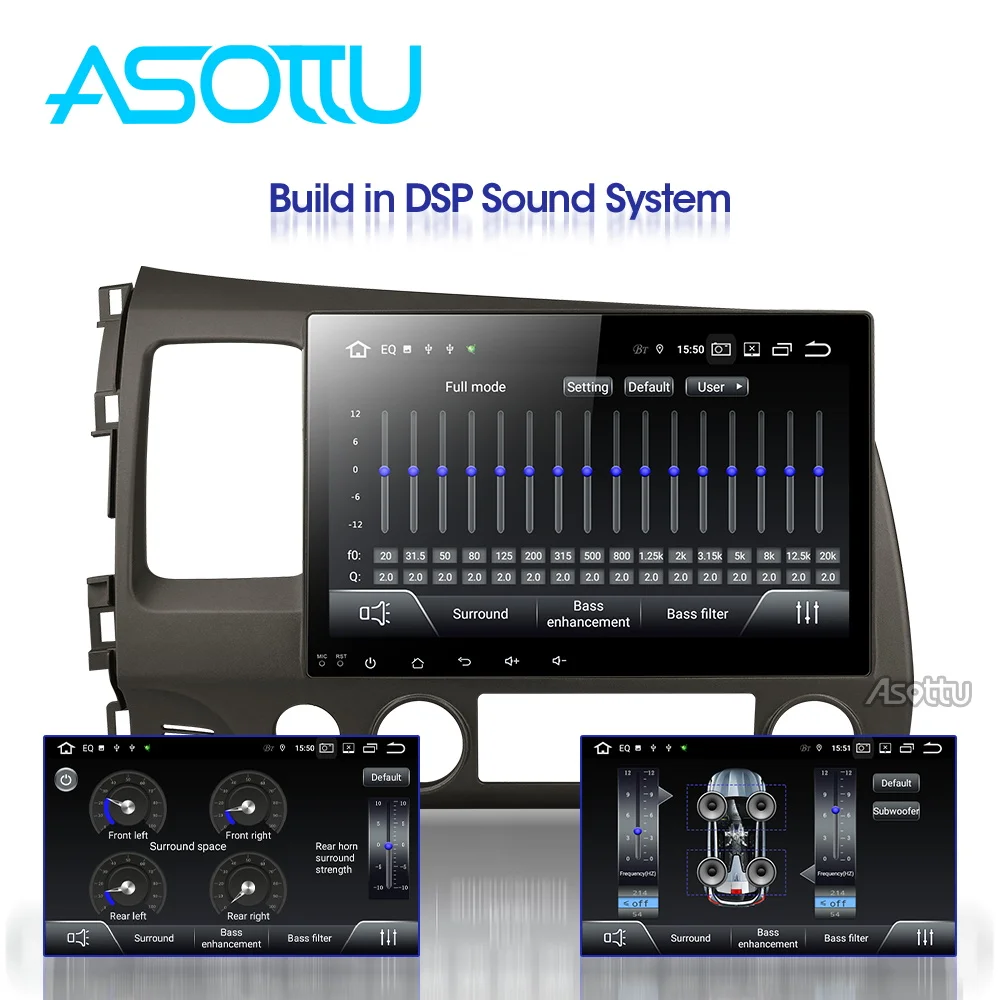Perfect Asottu 2G android 9.0 PX30 car dvd gps player for honda civic 2006-2011 car radio video player gps navigation car  2 din dvd 1